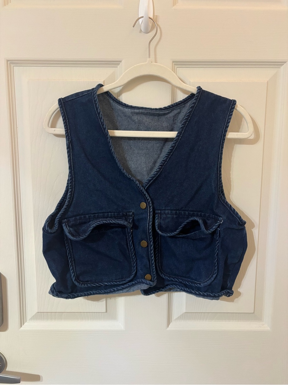 Loose Denim Vest Button-Down